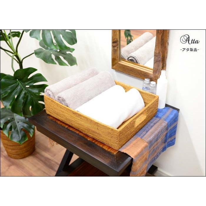 アタ製品 タオルバスケット 持ち手つき 40cm×30cm BAS-0001   バリ雑貨 アジアン雑貨｜asianlamp-cahaya｜03