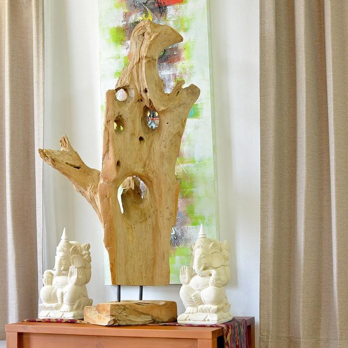 インテリアオブジェ チーク 切り株オブジェ 切り株 木の根オブジェ アート