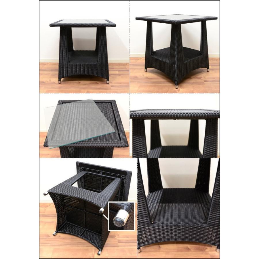 アジアン家具 ガーデンテーブル Rimba 人工ラタン 屋外家具 ブラック 07