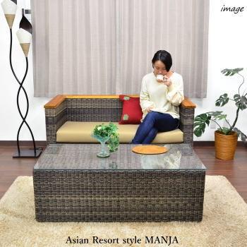 14】ラタン製アジアン家具セット