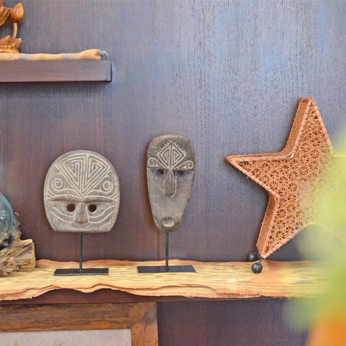 アジアン ティモールマスクスタンド Btype ウッド 木 木製 オブジェ