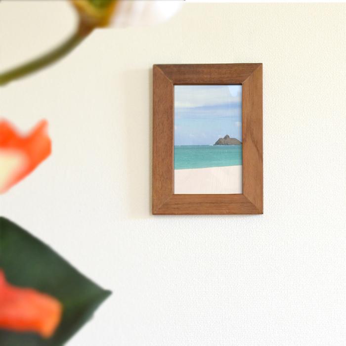古材 チークウッド フォトフレーム S《22cm×16cm》木製 前面ガラス