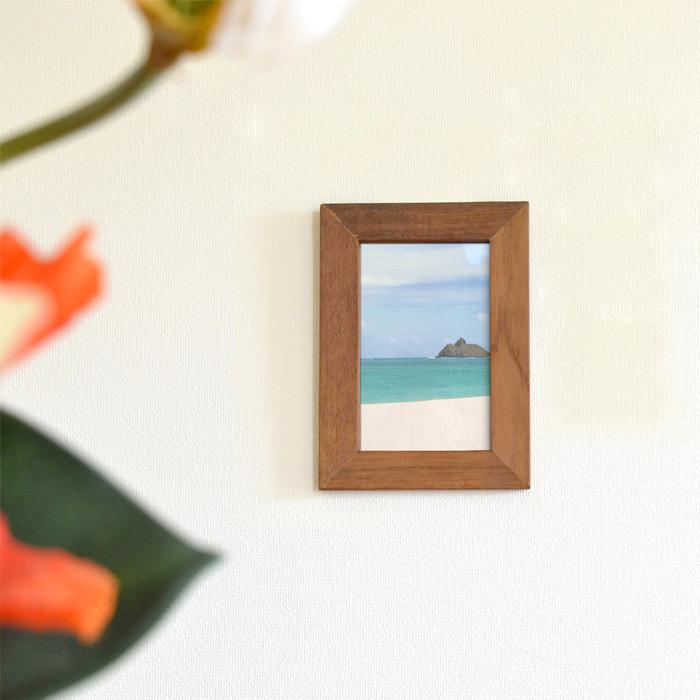 古材 チークウッド フォトフレーム S《22cm×16cm》木製 前面ガラス