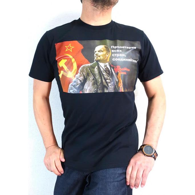 ロシア革命赤旗レーニンTシャツ【土日も発送・送料無料】ロシア革命の