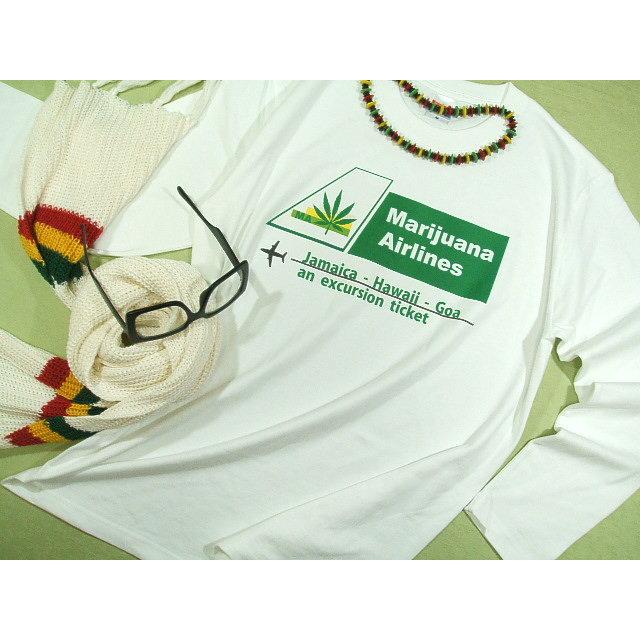 マリファナ・エアライン長袖Tシャツ【サイズ：S 、M 、L 、XL 、2XL 