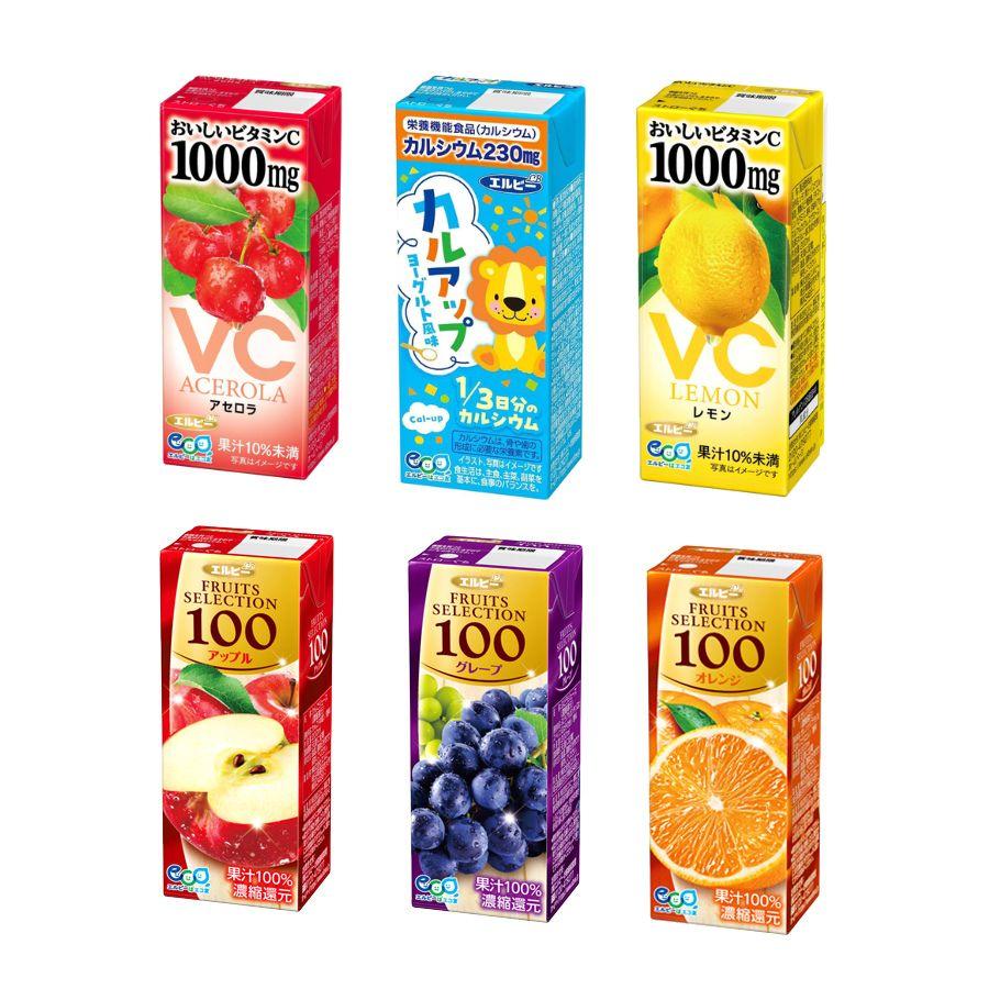 エルビーパックジュース　お菓子 エルビー 紙パック ジュース 6種類36本詰め合わせセット 果汁 : 自然派