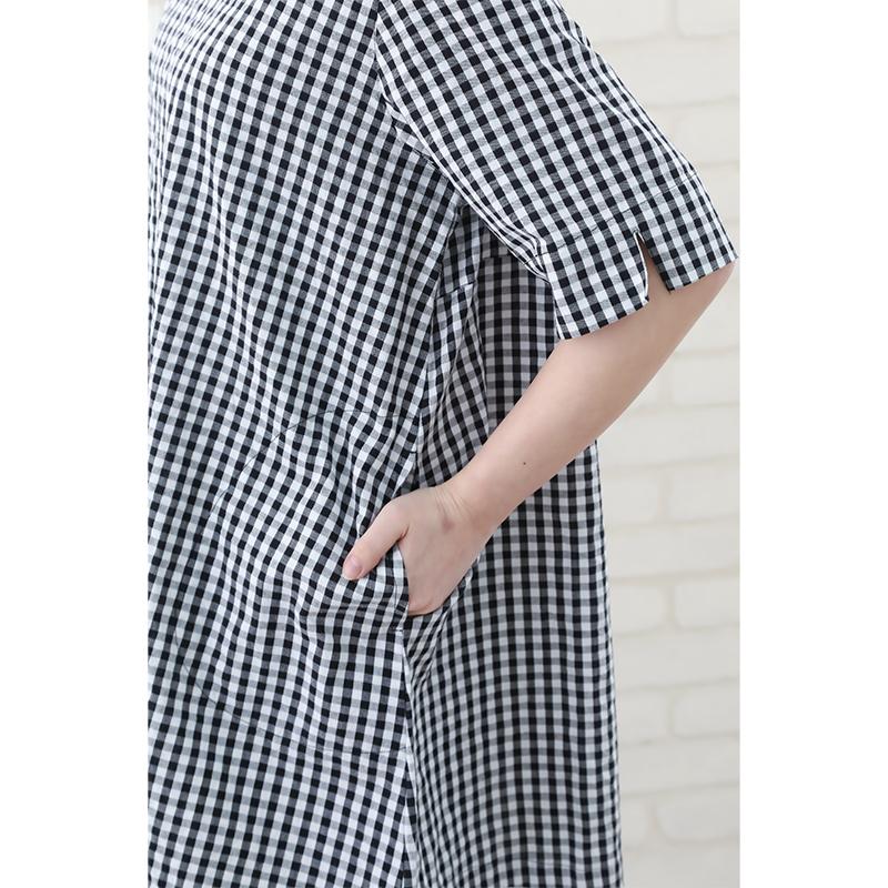 チュニック レディース トップス 5分袖 春 夏 50代 60代 70代 チェック 綿 ミセス ファッション 服 indigo インディゴ プレゼント ギフト | indigo（ファッション） | 09