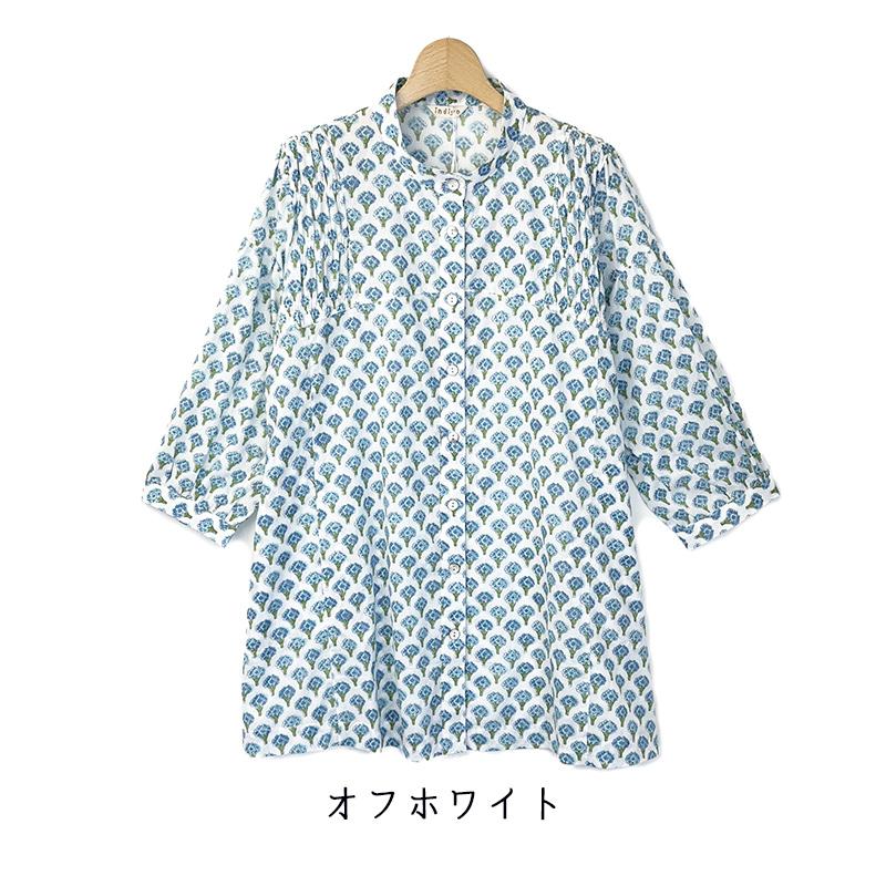 チュニック 50代 60代 春夏 大きいサイズ 7分袖 綿 40代 70代 花柄 前開き レディース ミセス ファッション 服 indigo インディゴ プレゼント ギフト | indigo（ファッション） | 01