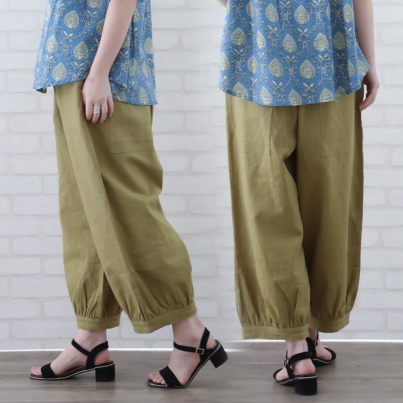 大きいサイズ バルーンパンツ レディース 50代 春 夏 綿 麻 40代 60代 ゆったり ボトムス ミセス ファッション 服 indigo インディゴ プレゼント ギフト | indigo（ファッション） | 11