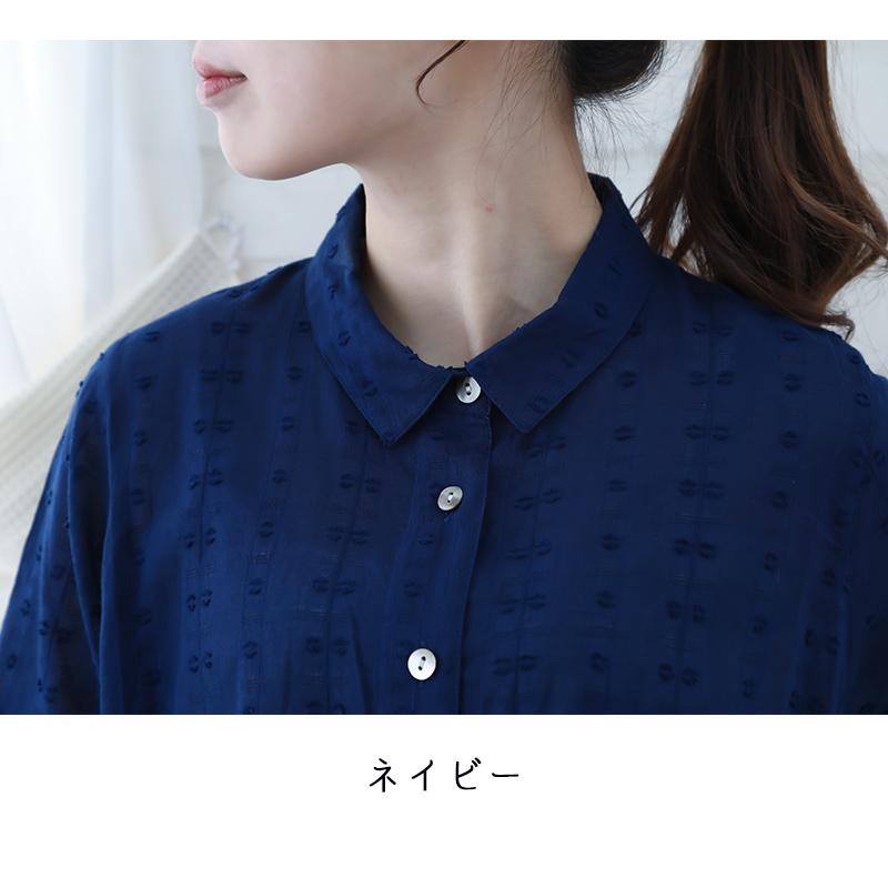 indigo チュニック 50代 60代 レディース 春 夏 インド綿 7分袖