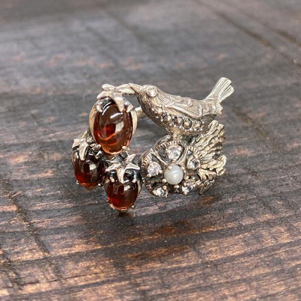 指輪 レディース ガーネット ウィリアムモリス いちご泥棒 13号 15号