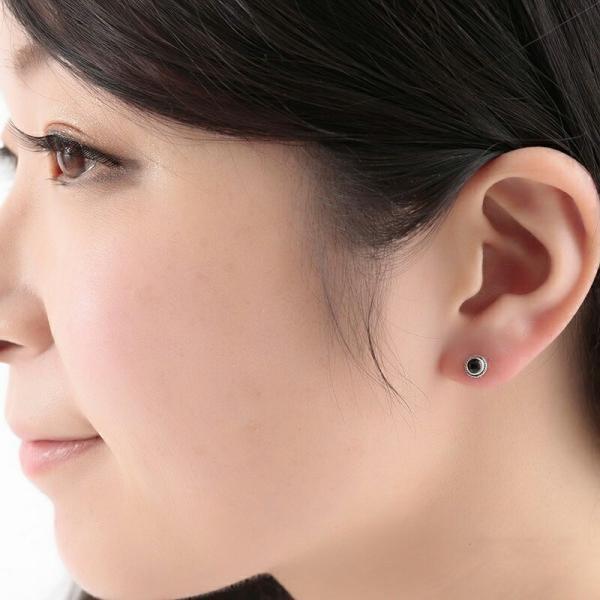 ansil（アンシル） オニキス ピアス アレルギー対応 レディース 5mm 