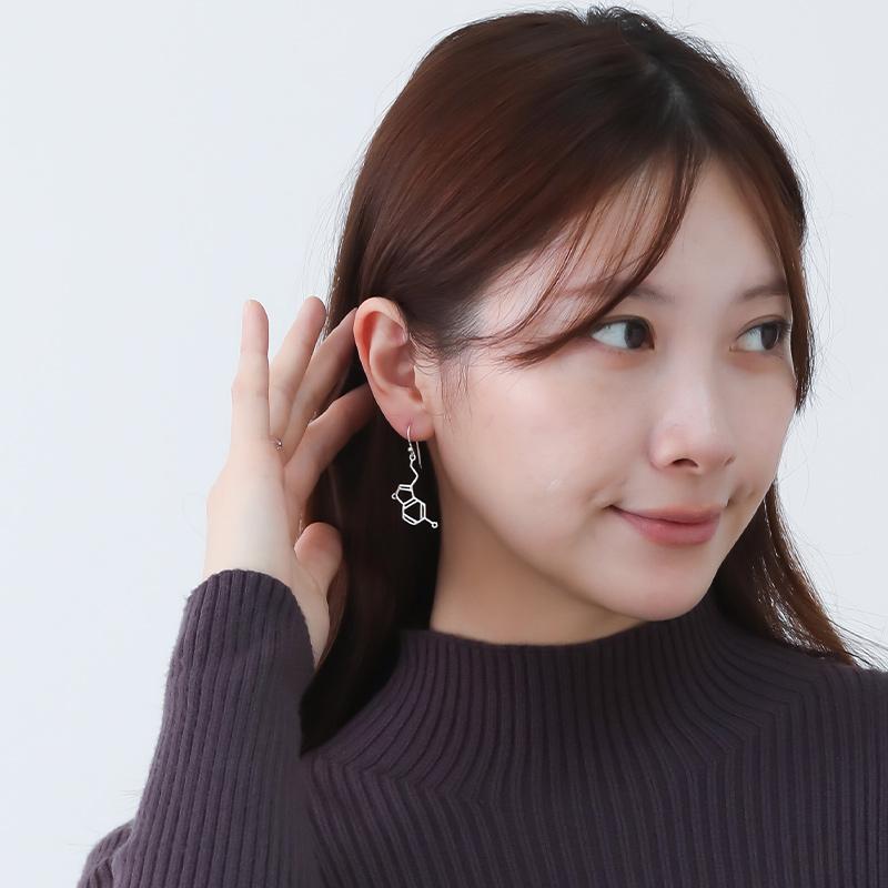ピアス 化学式 セロトニン 揺れる シルバー925 アレルギー対応 サイエンス レディース アクセサリー プレゼント ギフト 30代 40代 50代 | ansil | 02
