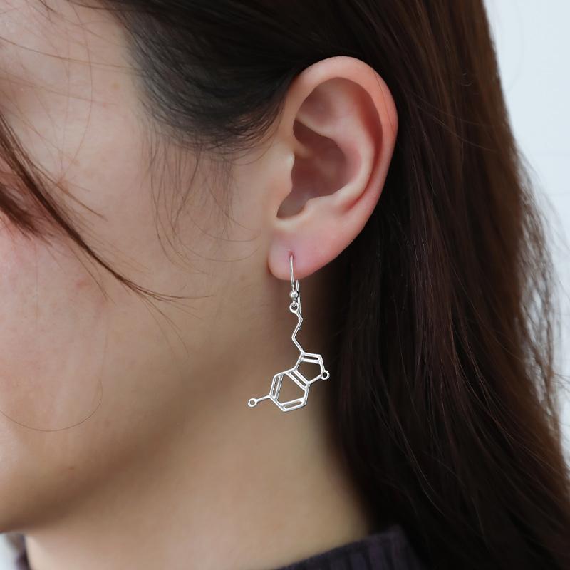 ピアス 化学式 セロトニン 揺れる シルバー925 アレルギー対応 サイエンス レディース アクセサリー プレゼント ギフト 30代 40代 50代 | ansil | 03