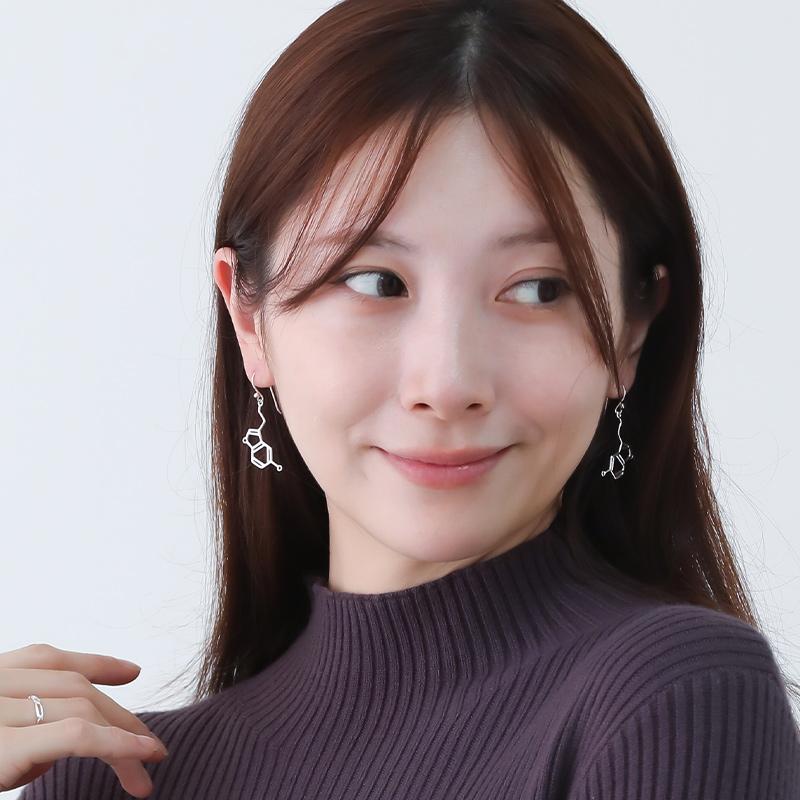 ピアス 化学式 セロトニン 揺れる シルバー925 アレルギー対応 サイエンス レディース アクセサリー プレゼント ギフト 30代 40代 50代 | ansil | 04