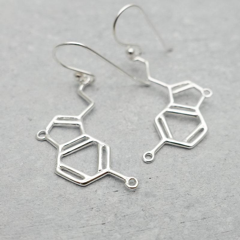 ピアス 化学式 セロトニン 揺れる シルバー925 アレルギー対応 サイエンス レディース アクセサリー プレゼント ギフト 30代 40代 50代 | ansil | 05