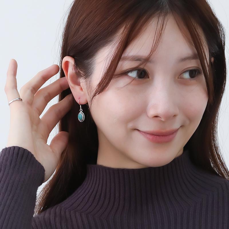 ターコイズ ピアス 揺れる シルバー925 アレルギー対応 レディース 12月誕生石 トルコ石 アクセサリー プレゼント ギフト 40代 50代 60代 | ansil | 02