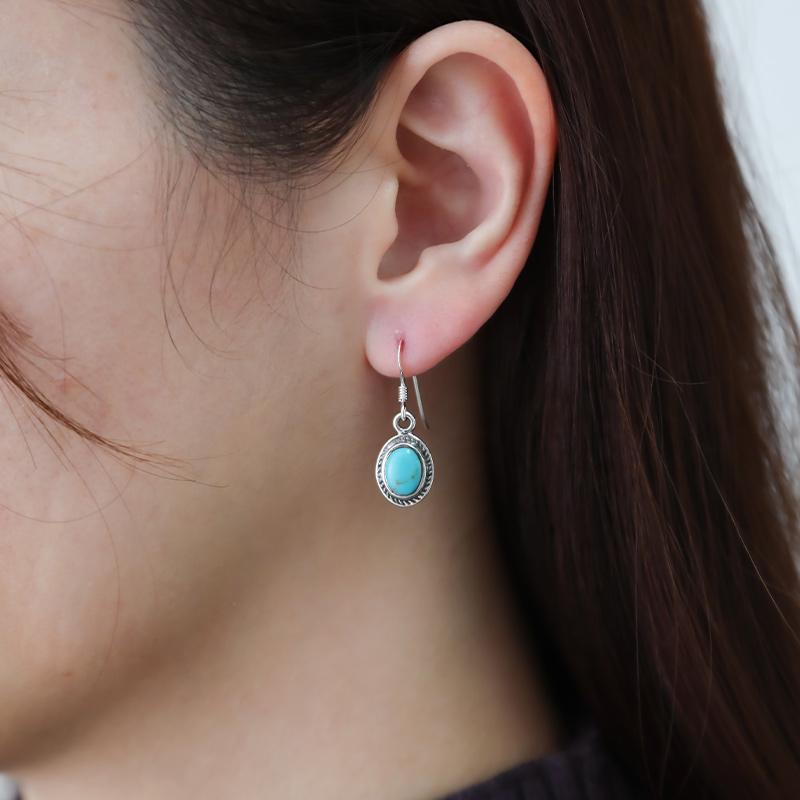 ターコイズ ピアス 揺れる シルバー925 アレルギー対応 レディース 12月誕生石 トルコ石 アクセサリー プレゼント ギフト 40代 50代 60代 | ansil | 03