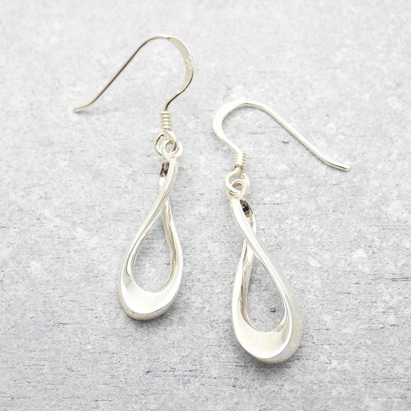 ピアス レディース ドロップ インフィニティ ひねり 揺れる シルバー925 金属アレルギー対応 アクセサリー プレゼント ギフト 30代 40代 50代 | ansil | 01