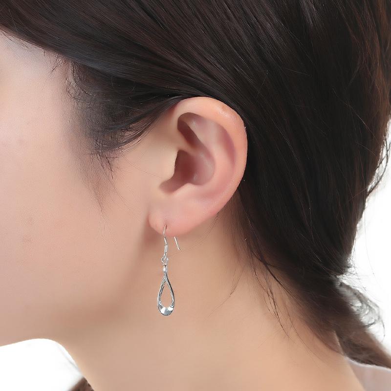 ピアス レディース ドロップ インフィニティ ひねり 揺れる シルバー925 金属アレルギー対応 アクセサリー プレゼント ギフト 30代 40代 50代 | ansil | 02