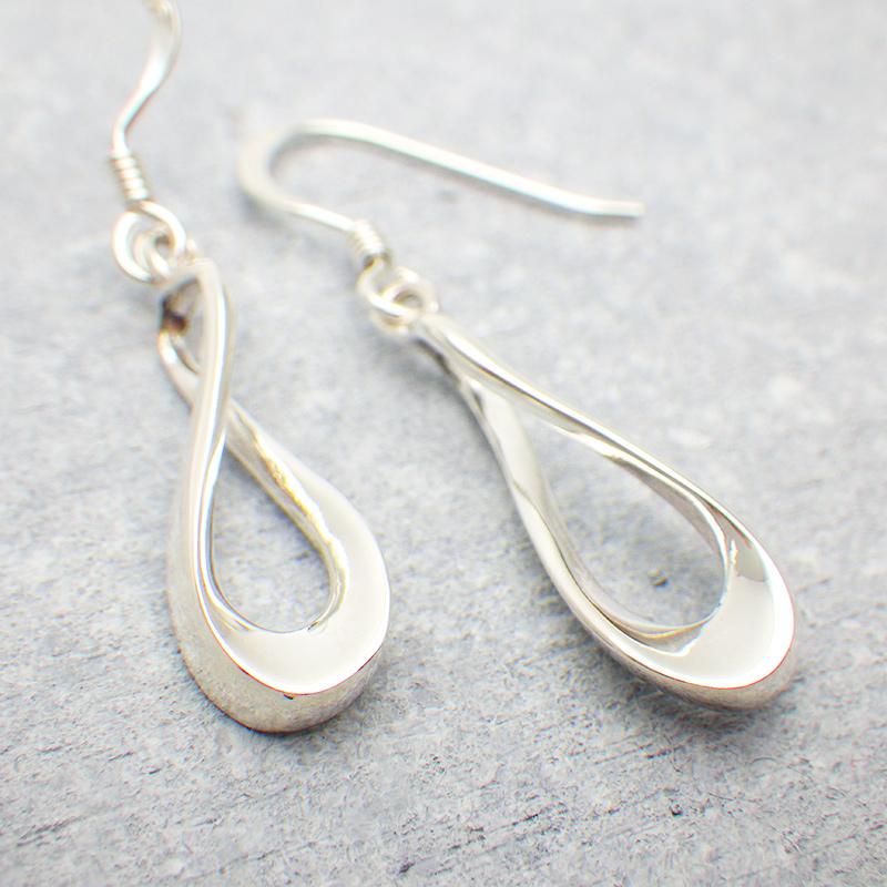 ピアス レディース ドロップ インフィニティ ひねり 揺れる シルバー925 金属アレルギー対応 アクセサリー プレゼント ギフト 30代 40代 50代 | ansil | 04