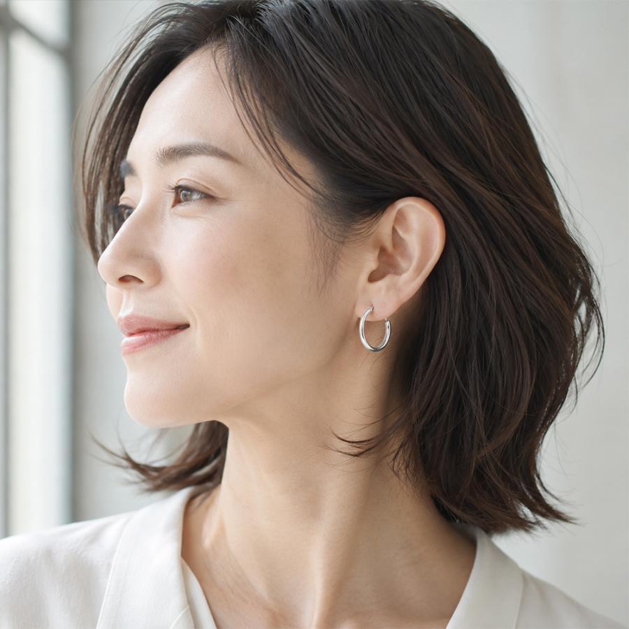 ansil（アンシル） フープピアス シルバー925 金属アレルギー対応