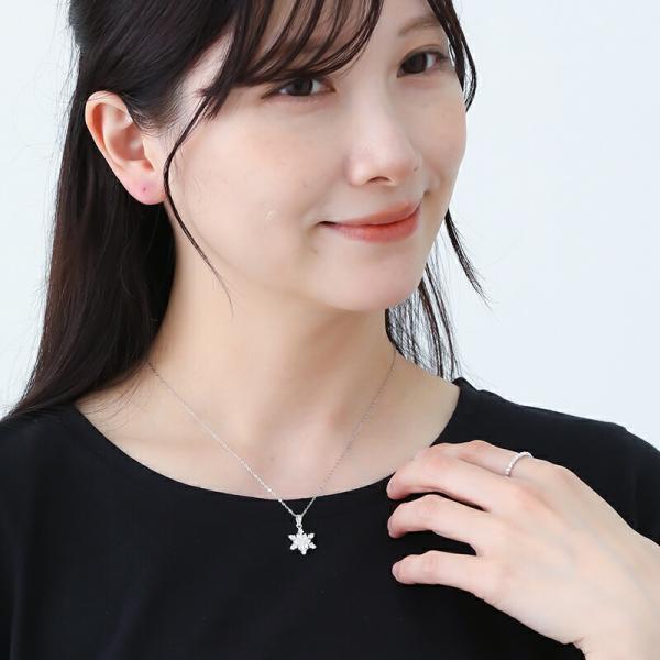 ネックレス 雪の結晶 レディース 40代 50代 アレルギー対応 シルバー925 ダイヤ ジュエリー プレゼント ギフト 女性の画像