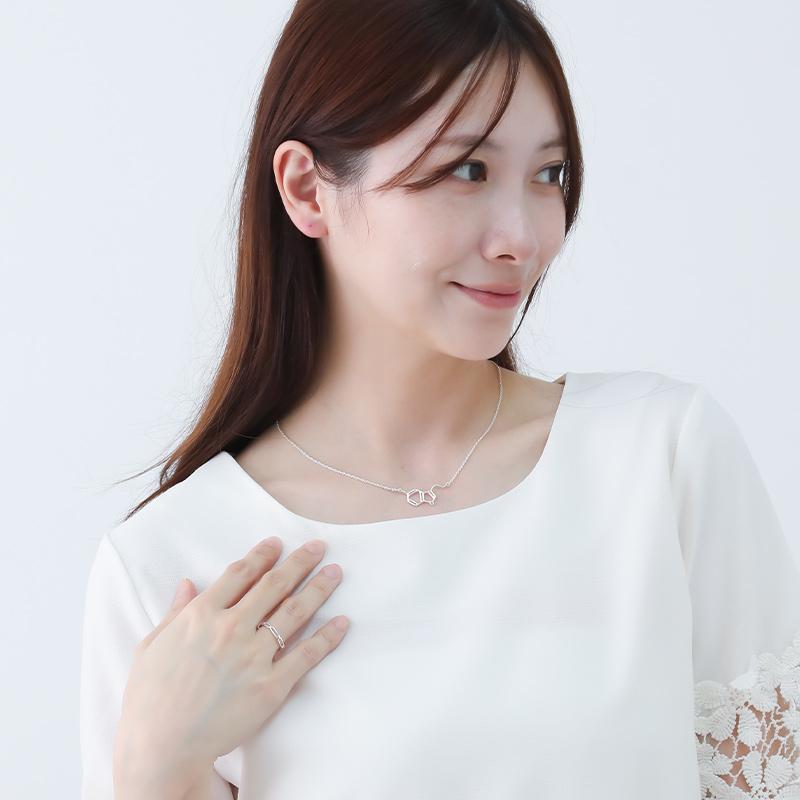 ネックレス 化学式 セロトニン レディース アクセサリー シルバー925 アレルギー対応 サイエンス ジュエリー プレゼント ギフト 30代 40代 50代 | ansil | 02