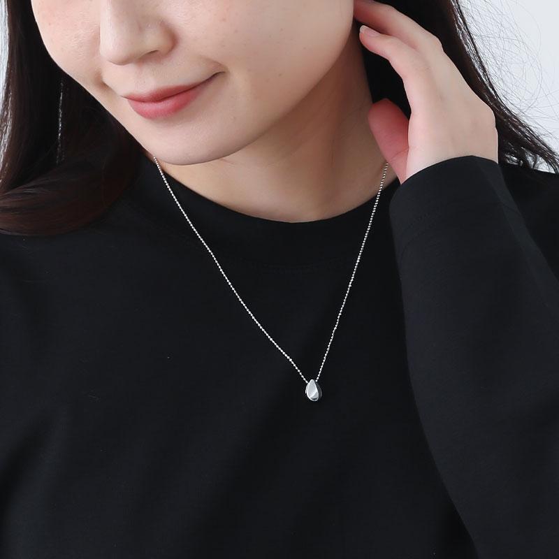 ネックレス ドロップ レディース シルバー925 アレルギー対応 しずく型 小さめ アクセサリー プレゼント ギフト 20代 30代 40代 | ansil | 02