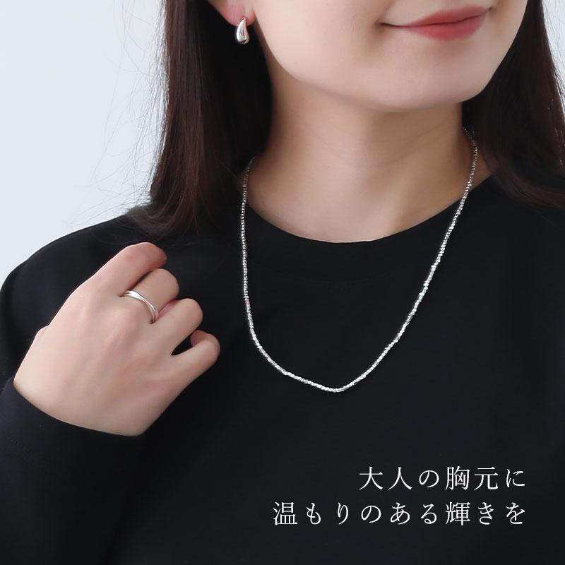 美品 シルバー ネックレス シンプルデザイン ansil（アンシル） カレンシルバー ネックレス レディース ビーズ