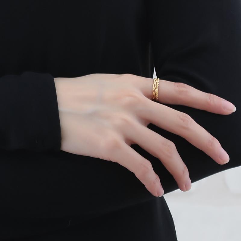 ansil（アンシル） 指輪18金レディース リング K18GF 編み込み 華奢 9