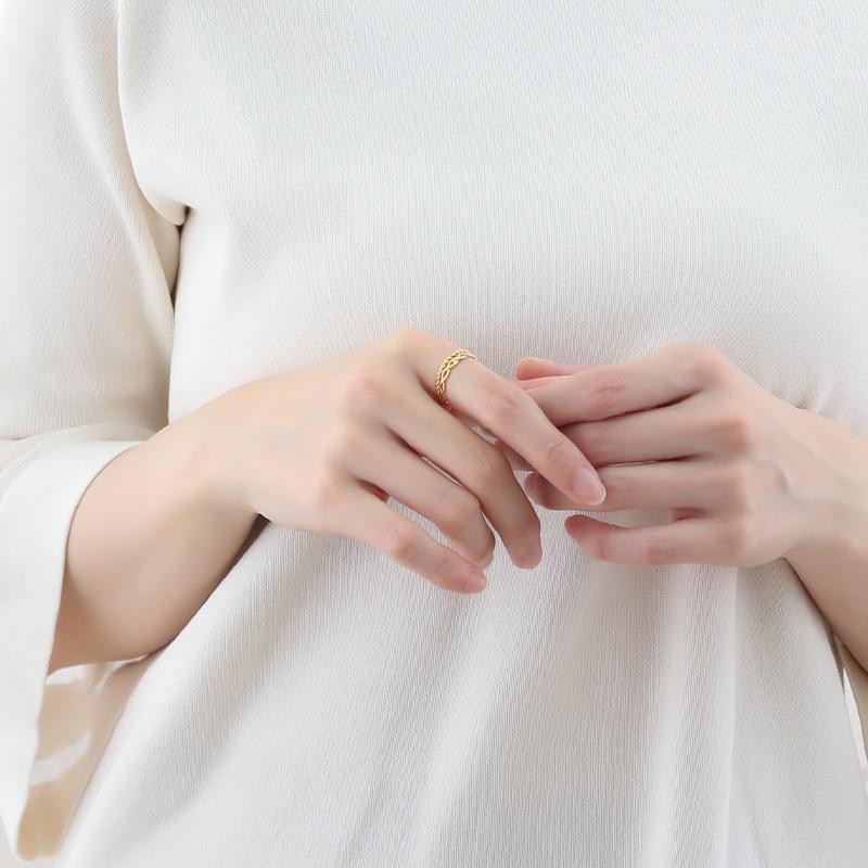 ansil（アンシル） 指輪18金レディース リング K18GF 編み込み 華奢 9
