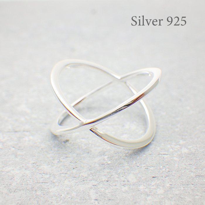 シルバーリング レディース 太め シルバー925 指輪 クロス Xリング アレルギー対応 11号 13号 14号 アクセサリー ギフト プレゼント | ansil