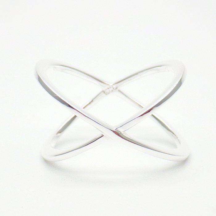 シルバーリング レディース 太め シルバー925 指輪 クロス Xリング アレルギー対応 11号 13号 14号 アクセサリー ギフト プレゼント | ansil | 01