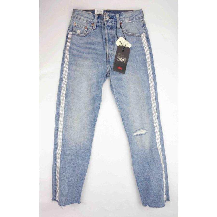 リーバイス Levi's PREMIUM 501 ORIGINAL CROPPED 縦ライン 新品 ダメージ加工 プレミアム ビッグE クロップド ジーンズ くるぶし丈 ｗ25 L26｜asiantaste