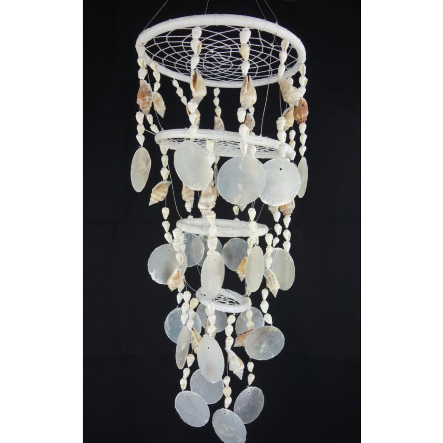 ドリームキャッチャー カピスシェル 風鈴 白 貝殻細工 セブ島 アジアン