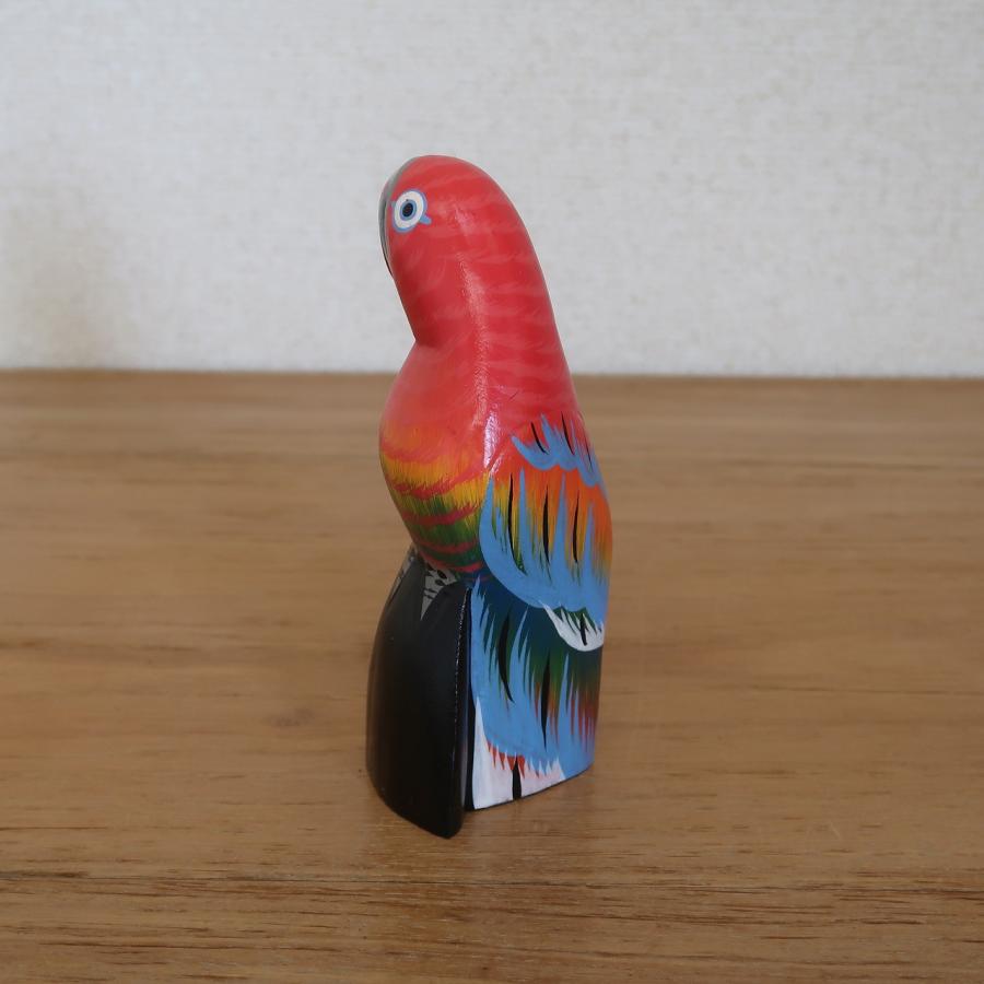 カラフル木彫りハートヘッドオブジェ メキシコ工芸アリブリヘス ハンドメイド木彫りハチドリ 立体・オブジェ