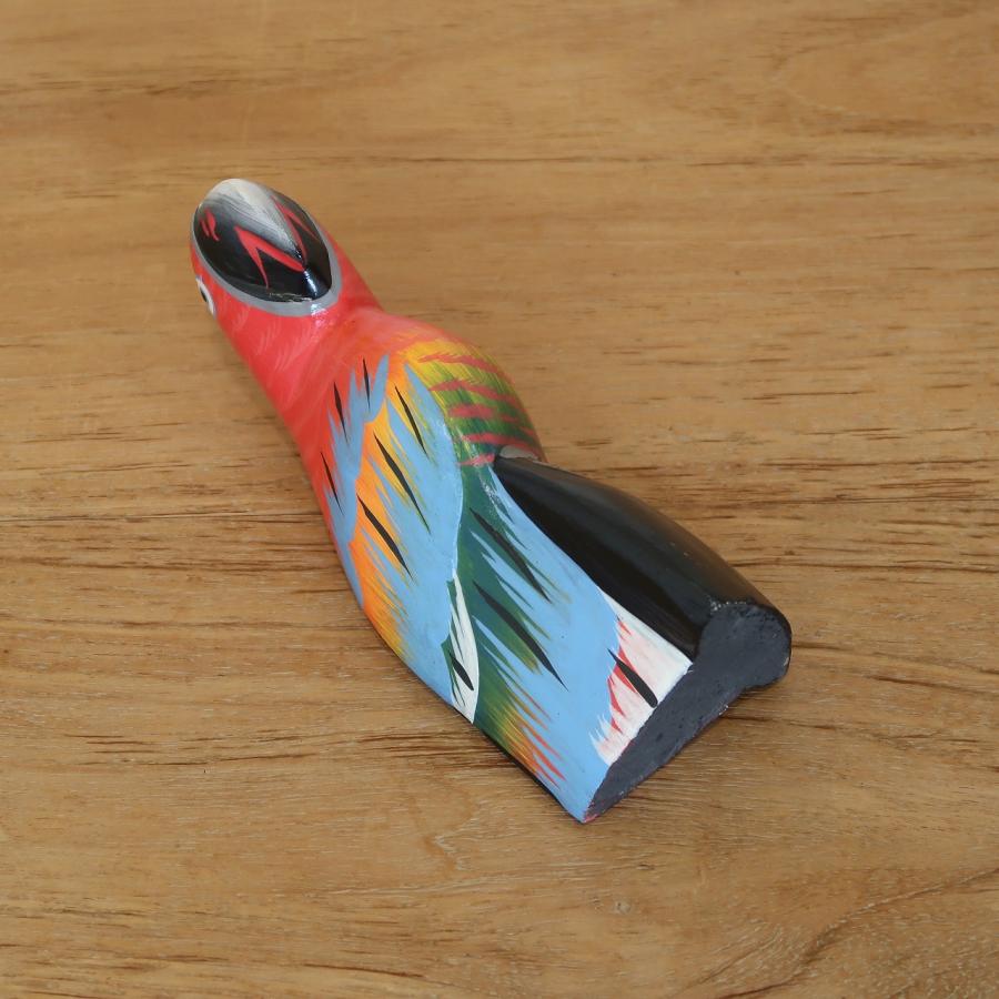 カラフルオウムの木彫り コンゴウインコ 16cm レッド リゾート