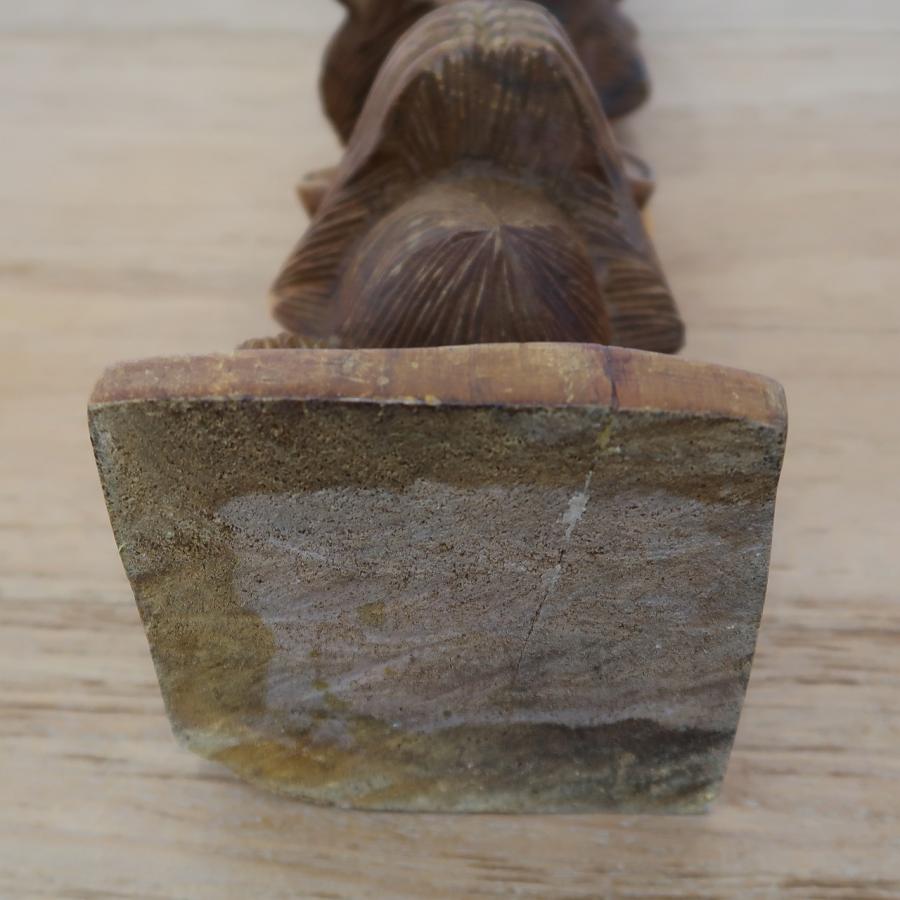 見ザル、聞かザル、言わザル 三猿の木彫りの置物 木製 スワール無垢材