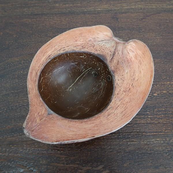 【美品】椰子の実の小物入れ◇趣あり 椰子の実トレー 椰子の実トレイ ヤシの実トレイ やしの実トレイ