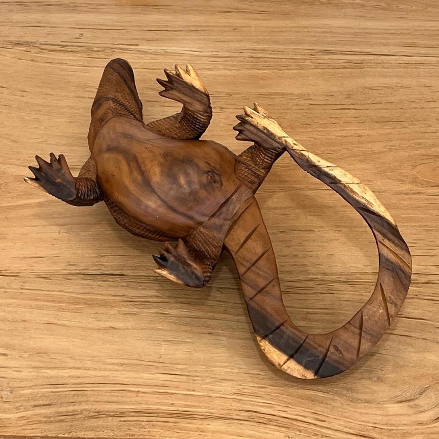 コモドドラゴンの木彫り 40cm コモドオオトカゲの置物 コモドドラゴン