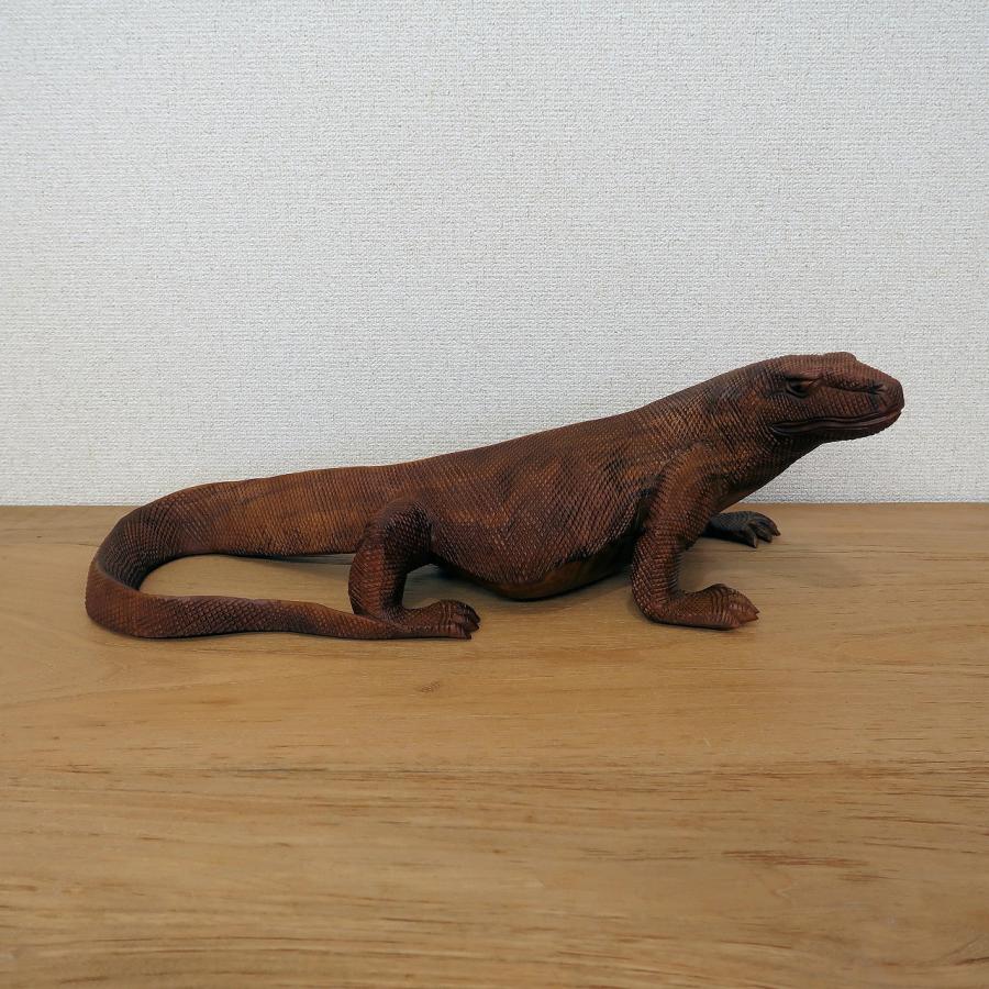 コモドドラゴンの木彫り 50cm コモドオオトカゲの置物 爬虫類の コモドドラゴンの木彫り 50cm コモドオオトカゲの置物 爬虫類の