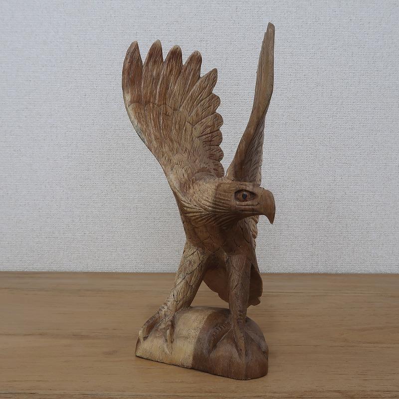 イーグルの木彫り30cm 左向き 鷲の木彫り置物 オブジェ イーグルの木彫り30cm 左向き 鷲の木彫り置物 オブジェ
