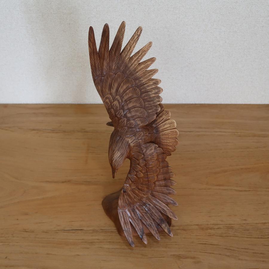 イーグルの木彫り 40cm フライング 鷲の木彫り置物 オブジェ イーグルの木彫り 40cm フライング 鷲の木彫り置物 オブジェ