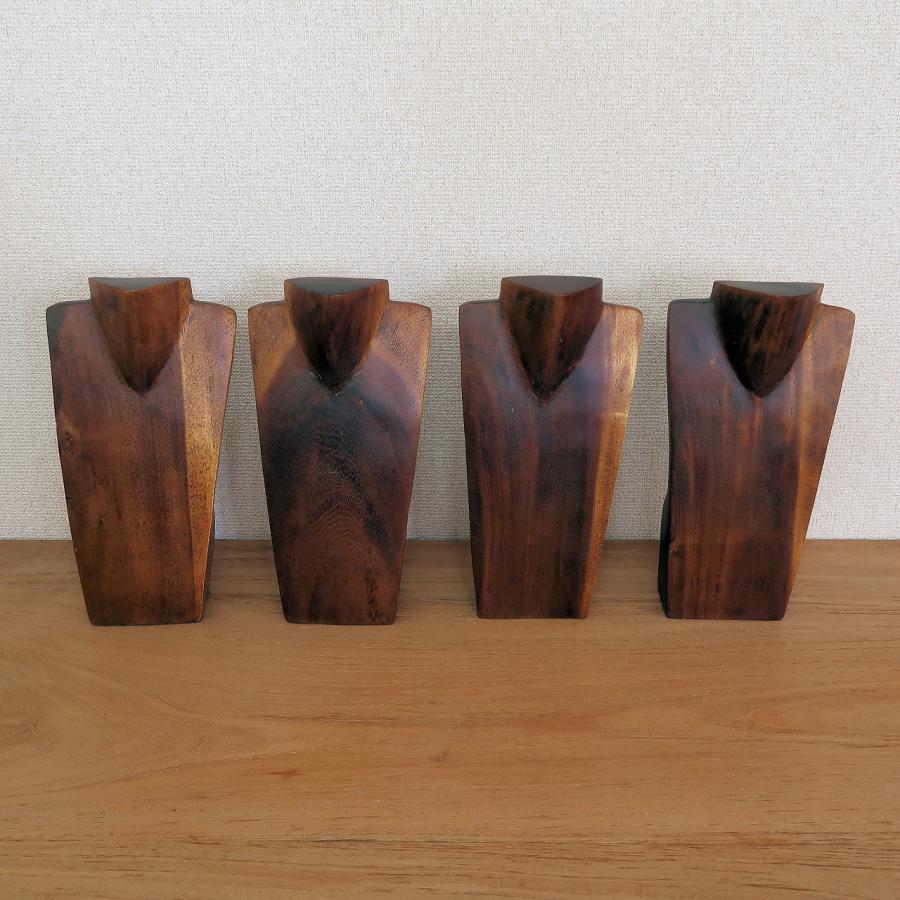 トルソー 木彫りオブジェ 30cm ネックレストルソー マネキン 商品撮影