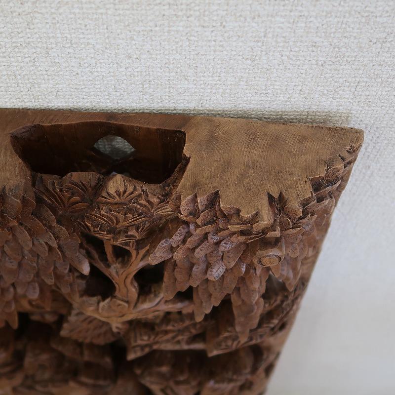 ラーマヤナ物語 ラーマ＆シータ 木彫りのレリーフ 46.5X107