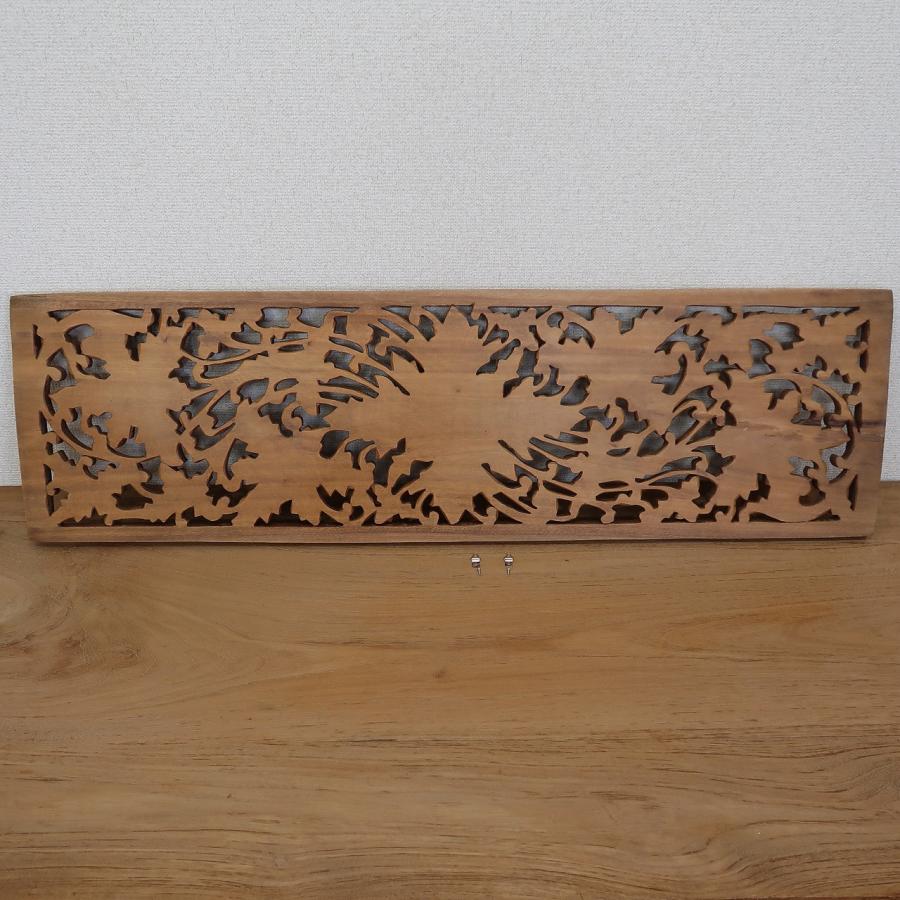 花の木彫りの壁掛けレリーフ 100X30 スワール無垢材 花の木彫りの壁掛けレリーフ 100X30 スワール無垢材