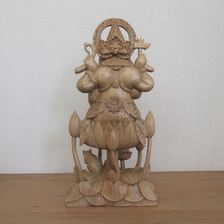 ガネーシャの木彫り 53cm クロコダイルウッド無垢材 アジアン雑貨 バリ