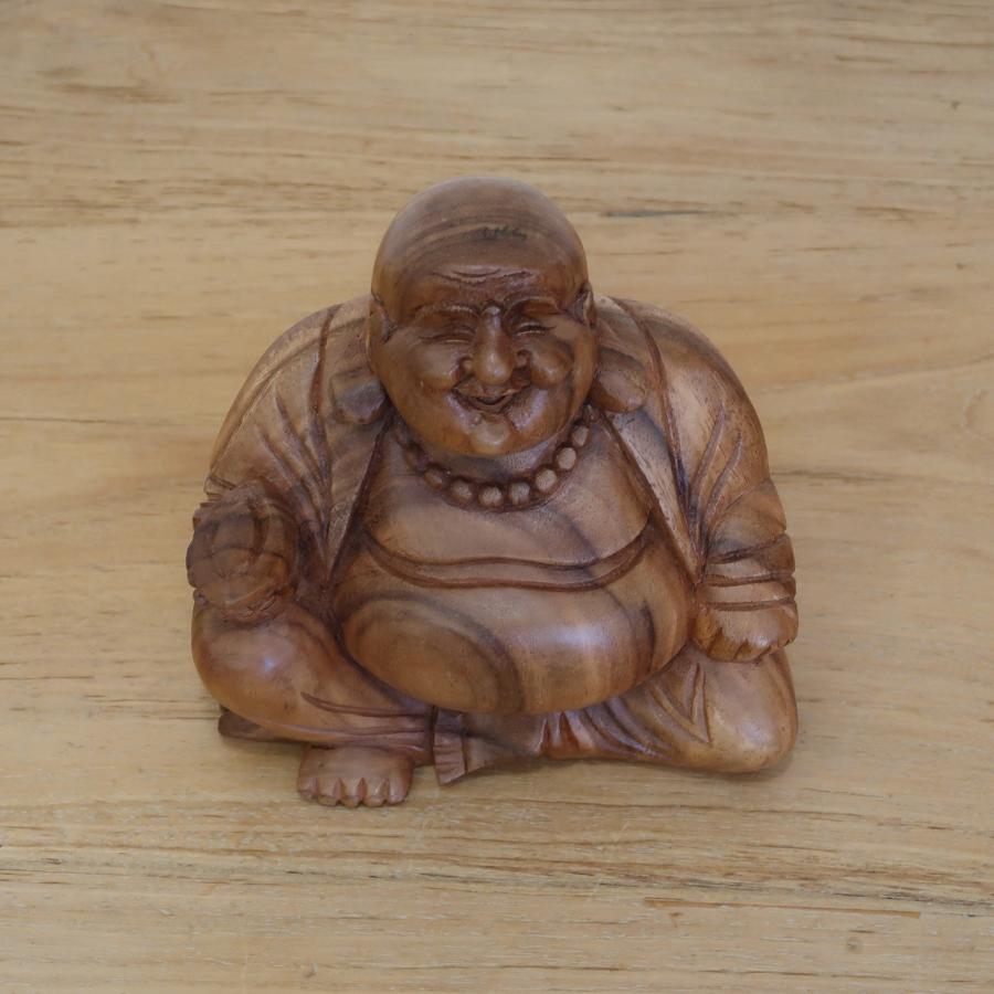 布袋さんの木彫り置物