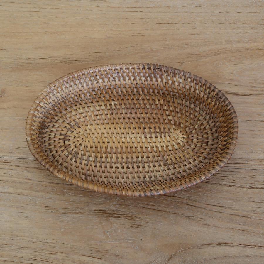 アンティーク　バスケット　楕円　オーバル　籐　　ラタン ラタン製 両耳 オーバルバスケット 楕円 小物収納 籐かご